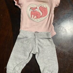 Pink Fox Baby Outfit